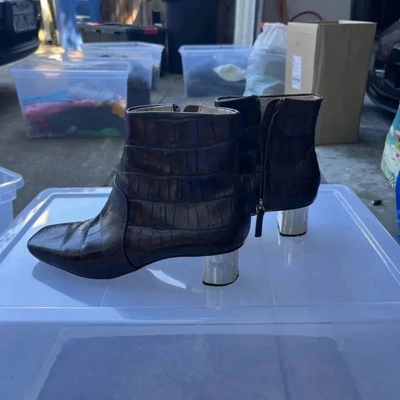 💗 Nanushka Croc Leather Booties - Size 38 - Picture 3 of 7